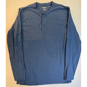 BONOBOS Men's Size M Slim Fit Black Long Sleeve Henley Cotton & DryTex Acrylic